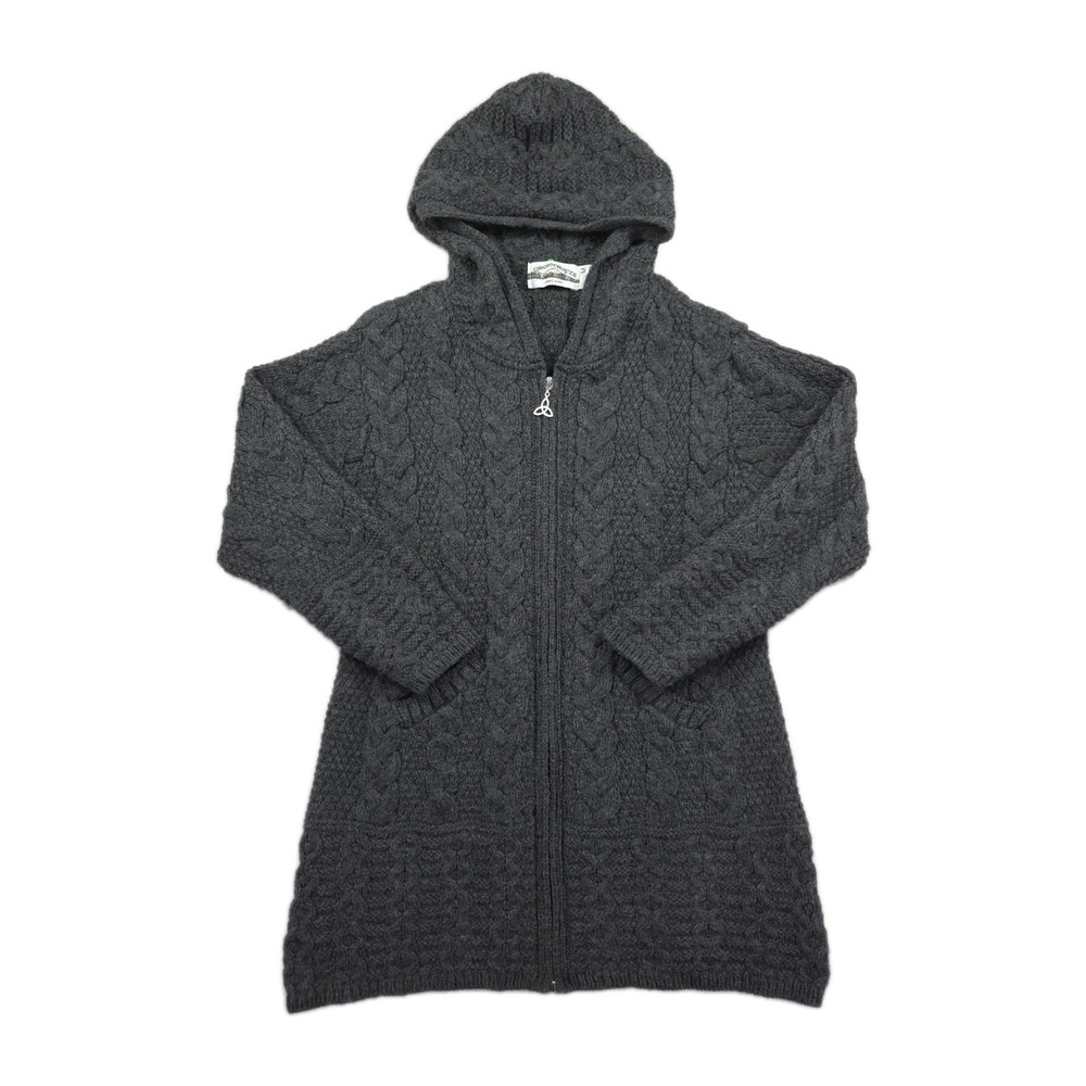 Aran Crafts Merino Wool Hoodie Womens Medium Full‎ Zip